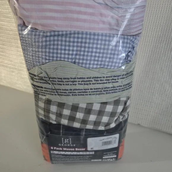 NWT Mens George (6) Pack Multicolor Woven Boxer Underwear Size 2 XL 44-46 - Picture 9 of 10